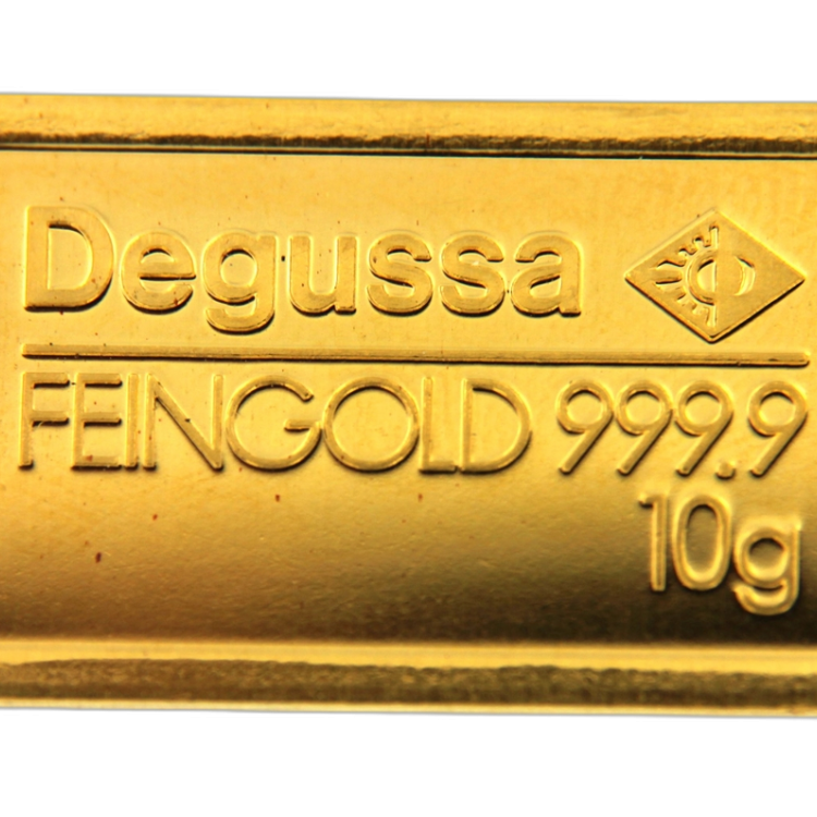 10g Degussa Goldbarren Verschiedene Jahre back