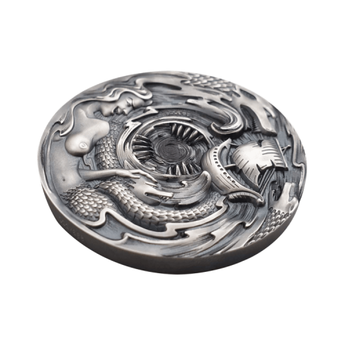 Thumbnail 3 troy ounce zilveren munt Scylla and Charybdis Evil Within 2020 perspectief 2