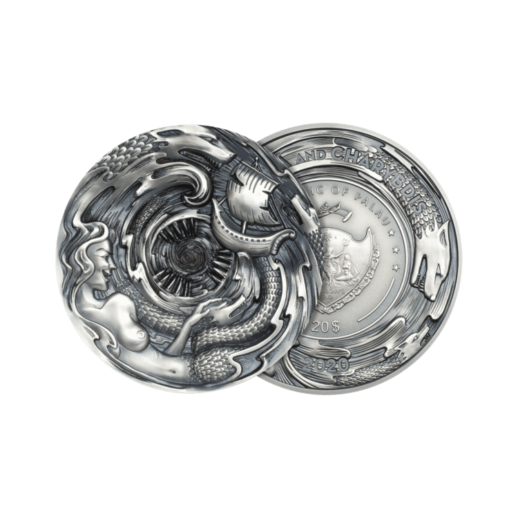 3 troy ounce zilveren munt Scylla and Charybdis Evil Within 2020 perspectief 3