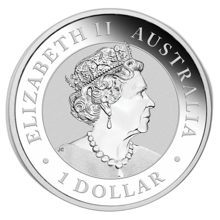 1 oz Kookaburra Zilveren Munt 2021 achterkant