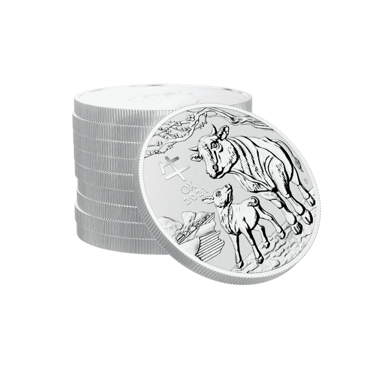 1 oz Lunar Zilveren Munt 2021 perspectief 2