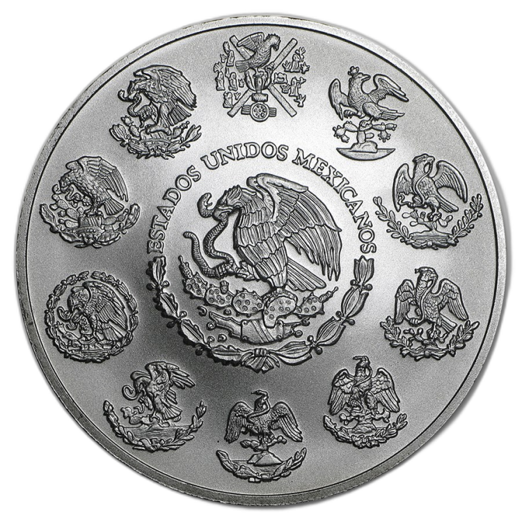 2 oz Mexican Libertad Zilveren Munt Divers achterkant