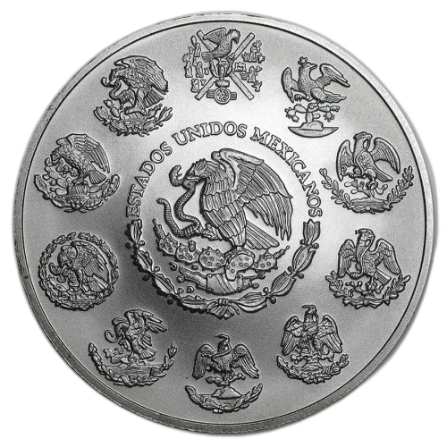 Thumbnail 2 oz Mexican Libertad Zilveren Munt Divers achterkant