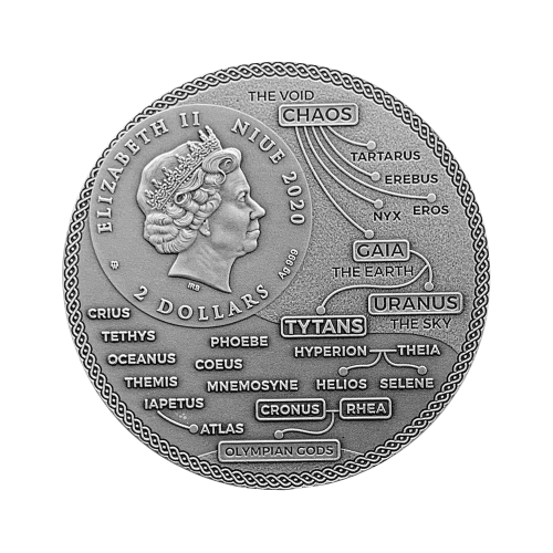 Thumbnail 2 troy ounce zilveren munt Titanen Atlas 2020 achterkant