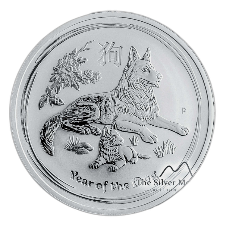 10 oz Lunar Zilveren Munt 2018 voorkant