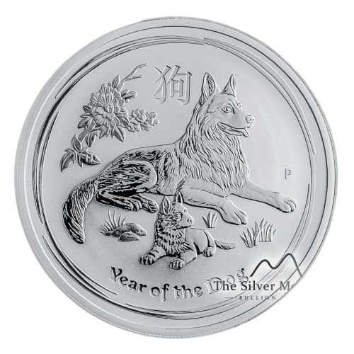 Thumbnail 10 oz Lunar Zilveren Munt 2018 voorkant
