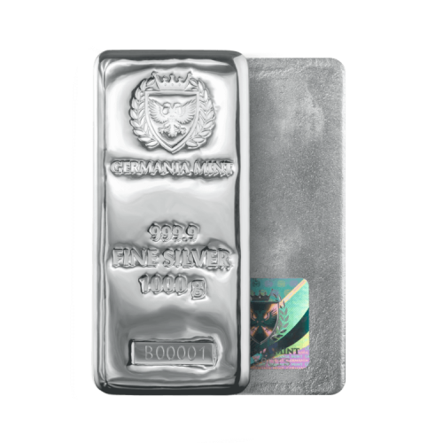 Thumbnail 1 kilo Germania Mint Lingote de Plata angle 1
