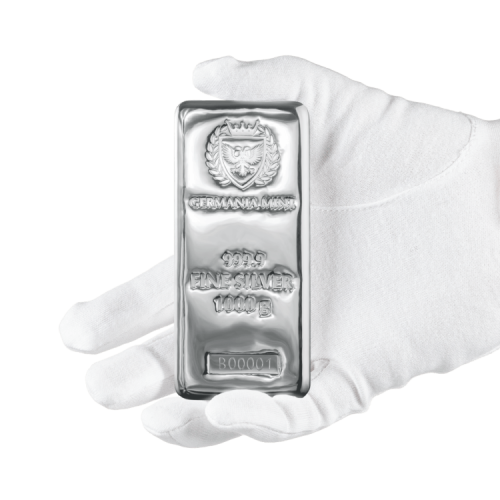 Thumbnail 1 kilo Germania Mint Lingote de Plata angle 4