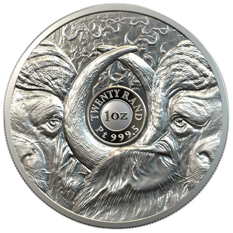 1 oz South African Mint Platina Munt 2021 perspectief 1