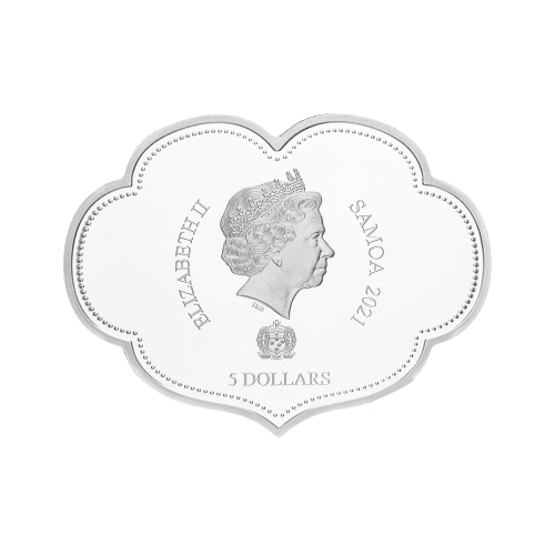 Thumbnail 2 troy ounce zilveren munt wenselijke dubbele draak 2021 achterkant