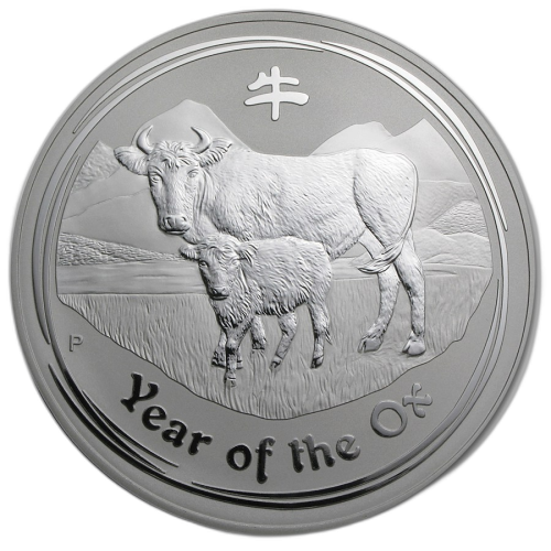 Thumbnail 1 oz Lunar Zilveren Munt 2009 voorkant