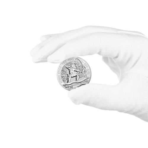 Thumbnail 1 oz Robin Hood Silver Coin 2021 angle 4