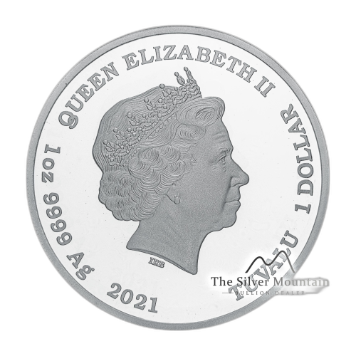 Thumbnail 1 troy ounce zilveren munt Pijlstaartrog 2021 Proof perspectief 4