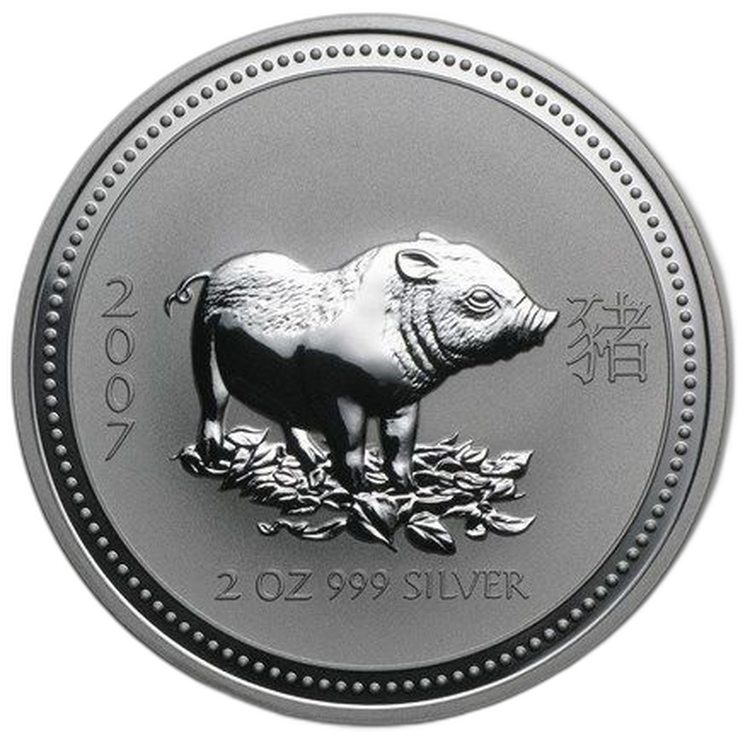 2 oz Lunar Plata 2007 front