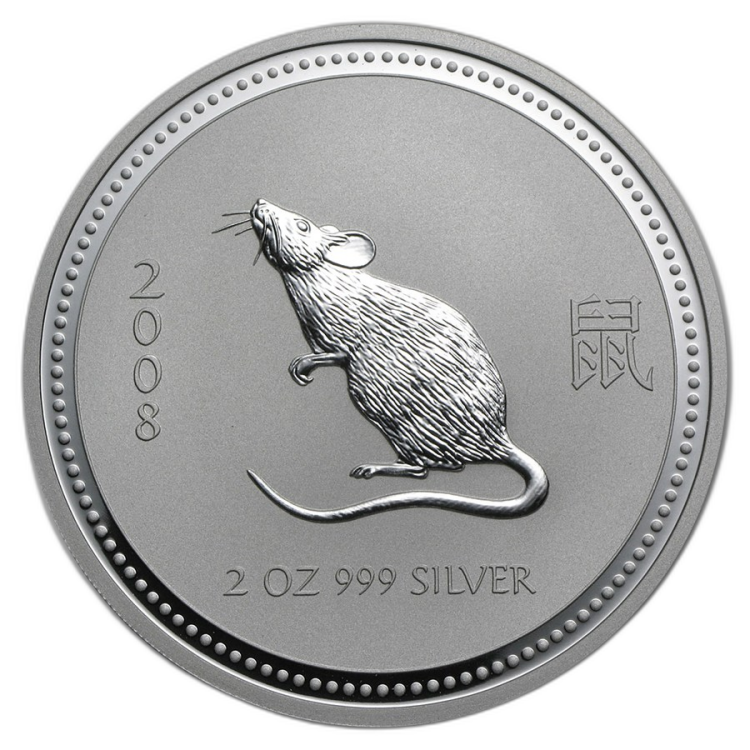 2 oz Lunar Silver Coin 2008 front