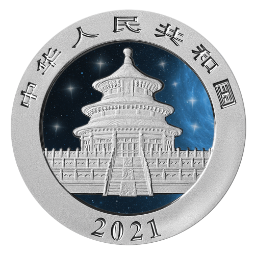 Thumbnail 30 Grams silver coin Glowing Galaxy Panda 2021 angle 1