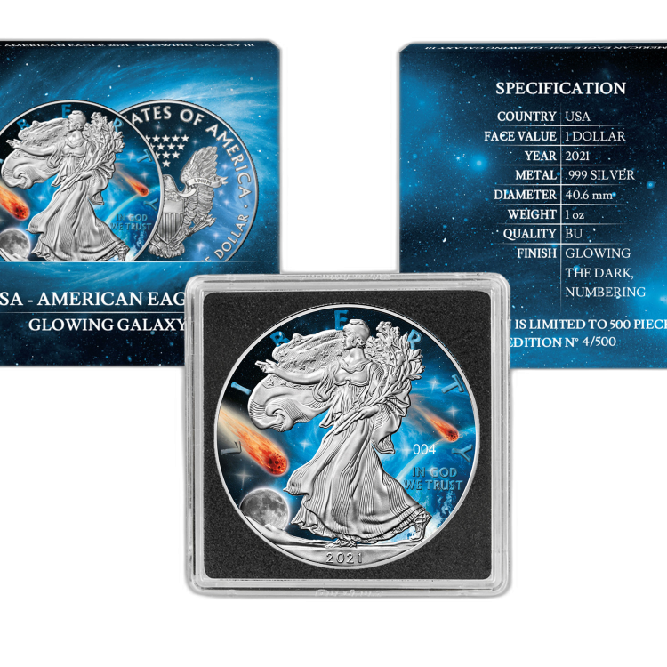 1 oz American Eagle Zilveren Munt 2021 achterkant