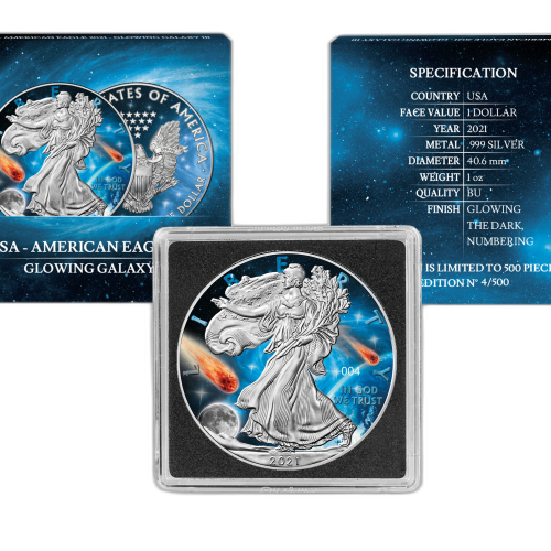 Thumbnail 1 oz American Eagle Zilveren Munt 2021 achterkant