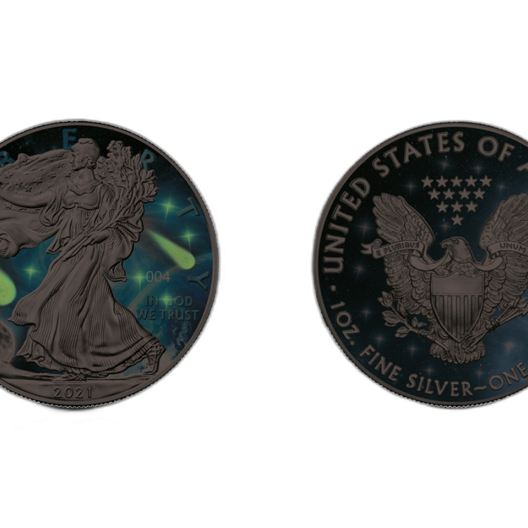 1 oz American Eagle Zilveren Munt 2021 perspectief 1