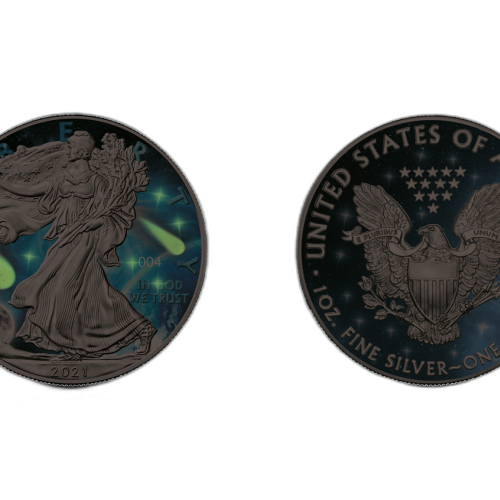 Thumbnail 1 oz American Eagle Zilveren Munt 2021 perspectief 1
