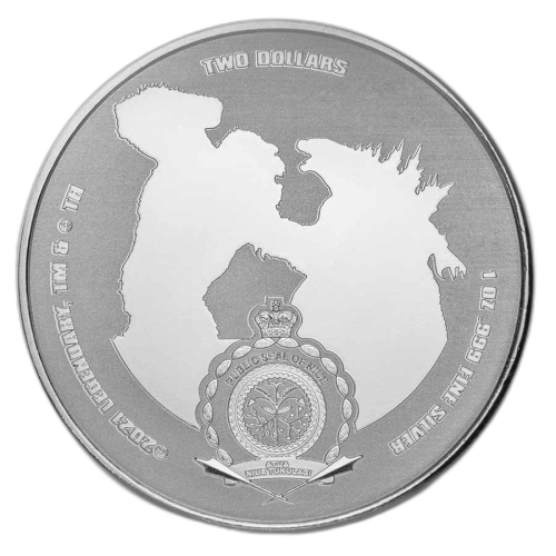 Thumbnail 1 troy ounce zilveren munt Kong 2021 achterkant