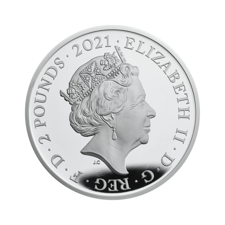 1 troy ounce zilveren munt Mr. Men little Miss-Mr. Happy 50th Anniversary 2021 achterkant