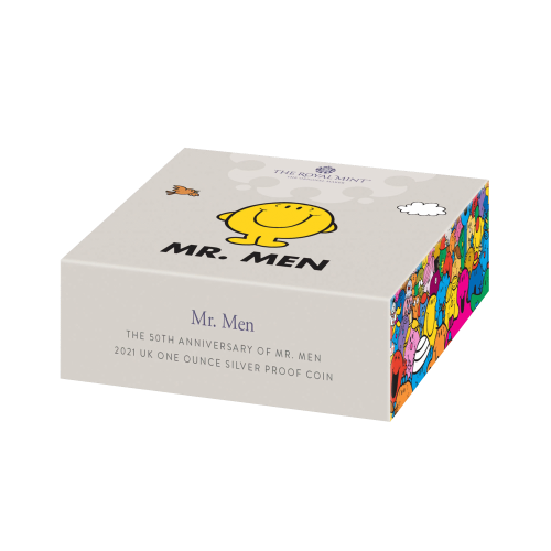 Thumbnail 1 troy ounce zilveren munt Mr. Men little Miss-Mr. Happy 50th Anniversary 2021 perspectief 3