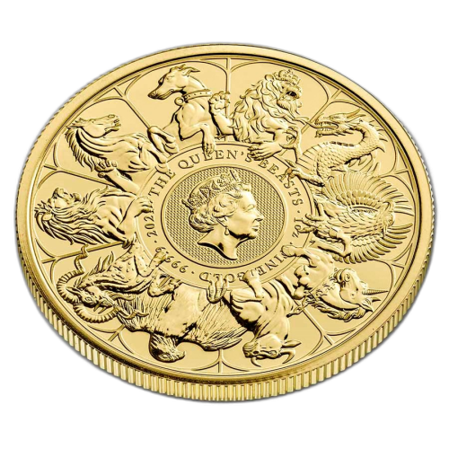 Thumbnail 1 oz Queens Beasts Gouden Munt 2021 perspectief 1