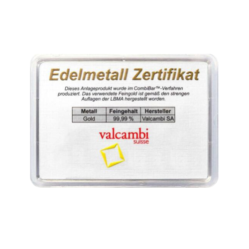 Thumbnail 5 x 1g Valcambi Gold Combibar back