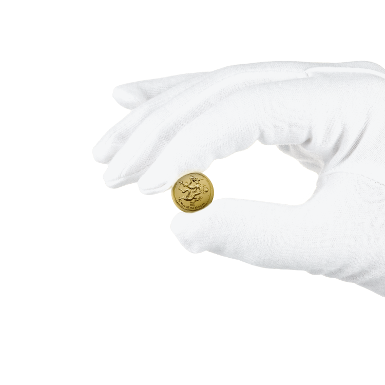 1/10 oz Lunar Gouden Munt 2012 perspectief 4