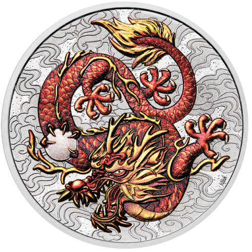 Thumbnail 1 oz Myths and Legends Zilveren Munt 2021 perspectief 1