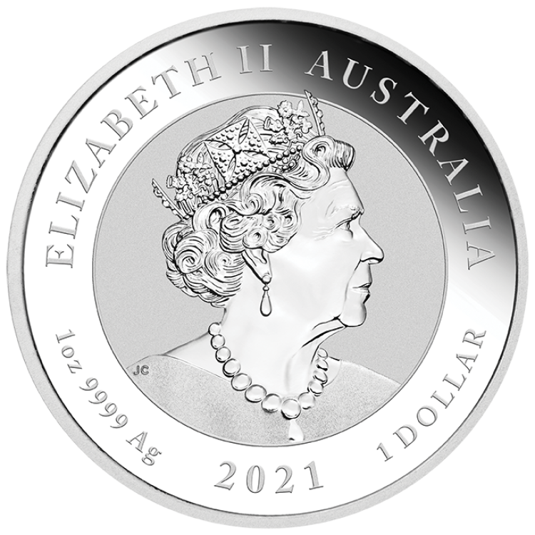 1 oz Myths and Legends Zilveren Munt 2021 perspectief 2
