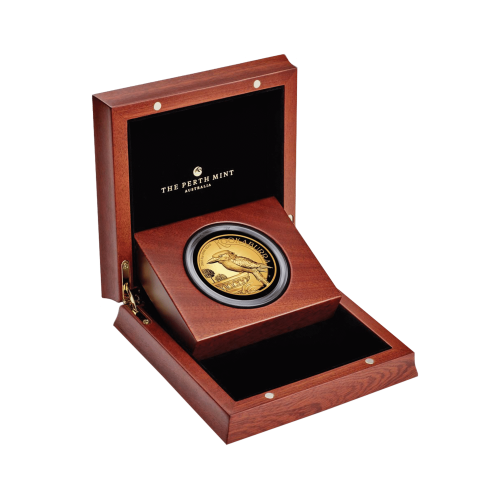 Thumbnail 5 troy ounce gouden munt Kookaburra 2021 Proof perspectief 2