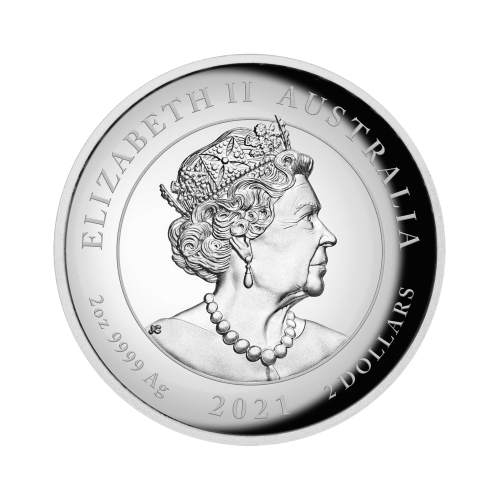 Thumbnail 2 troy ounce zilveren munt mythen en legendes dragon 2021 Proof achterkant