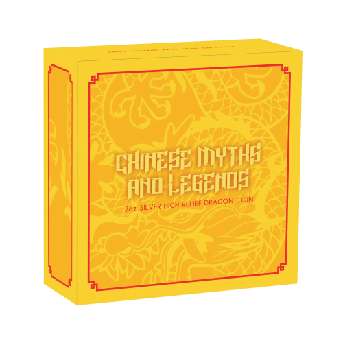 Thumbnail 2 troy ounce zilveren munt mythen en legendes dragon 2021 Proof perspectief 4