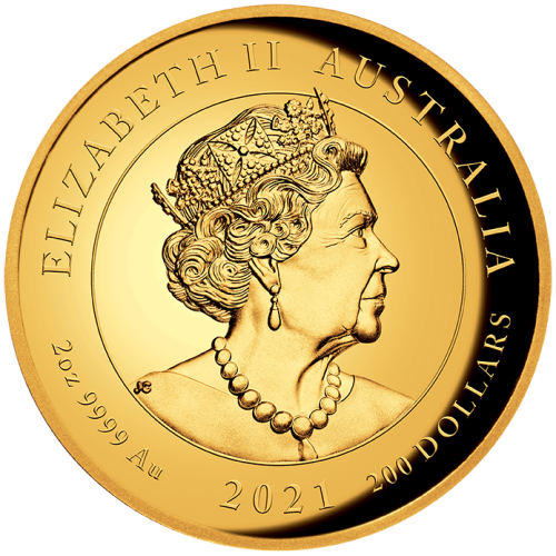 Thumbnail 2 troy ounce gouden munt mythen en legendes dragon 2021 Proof perspectief 4