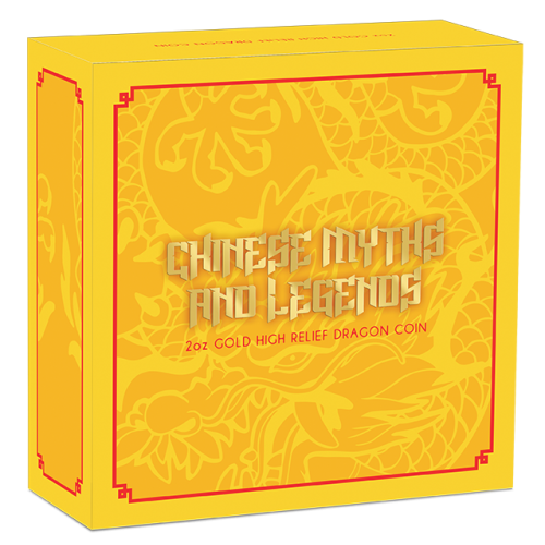 Thumbnail 2 troy ounce gouden munt mythen en legendes dragon 2021 Proof perspectief 5