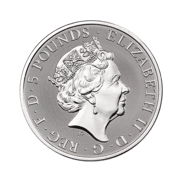 2 oz Queens Beasts Silver Coin 2021 back