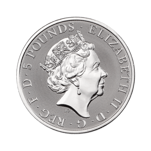 Thumbnail 2 oz Queens Beasts Silver Coin 2021 back
