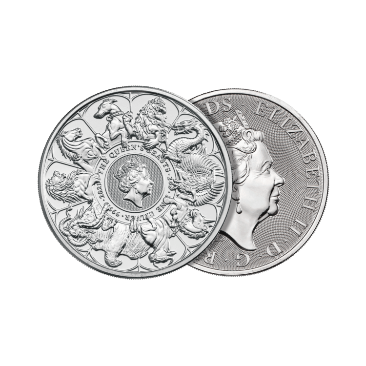 2 oz Queens Beasts Silver Coin 2021 angle 1
