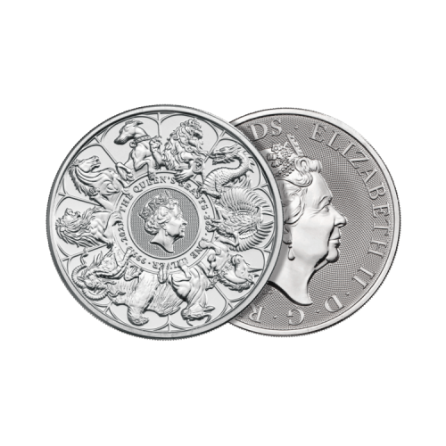 Thumbnail 2 oz Queens Beasts Silver Coin 2021 angle 1