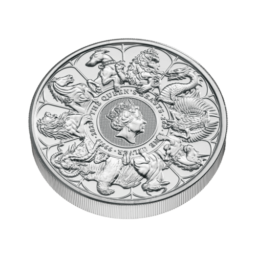 Thumbnail 2 oz Queens Beasts Silver Coin 2021 angle 2