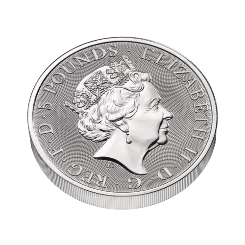 Thumbnail 2 oz Queens Beasts Silver Coin 2021 angle 3