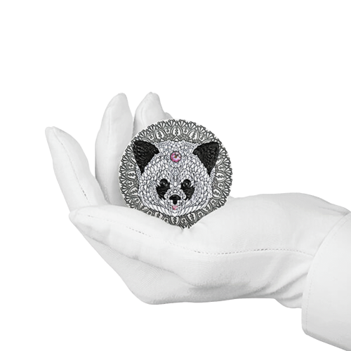 Thumbnail 2 troy ounce zilveren munt Mandala panda 2021 perspectief 2
