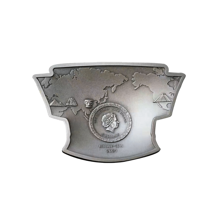 2 troy ounce silver coin Latitude 30 North Mask 2021 back