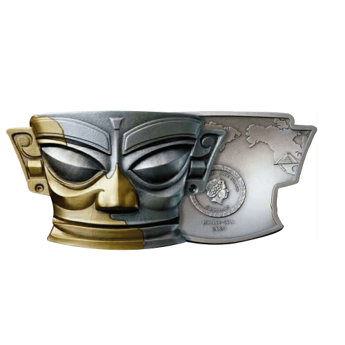 Thumbnail 2 troy ounce silver coin Latitude 30 North Mask 2021 angle 1