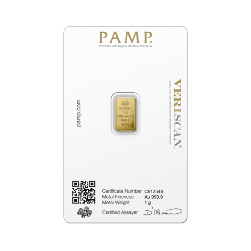 Thumbnail 1g Pamp Suisse Goldbarren back