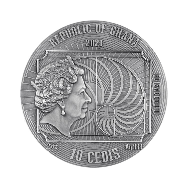 2 troy ounce zilveren munt Albrecht Dürer 2021 achterkant