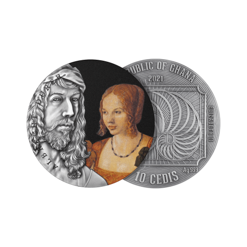 Thumbnail 2 troy ounce zilveren munt Albrecht Dürer 2021 perspectief 1