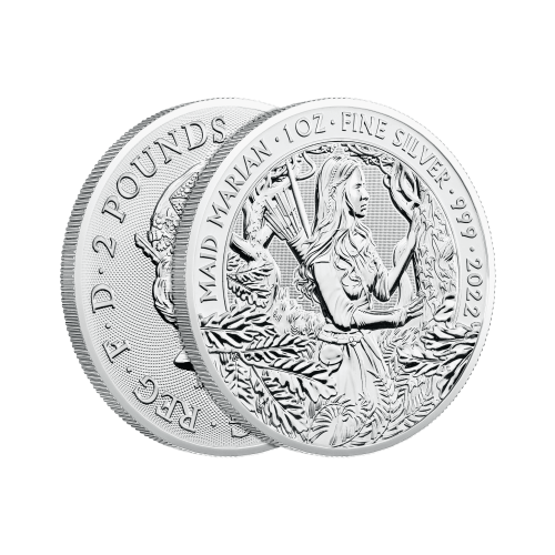 Thumbnail 1 oz Myths and Legends Zilveren Munt 2022 perspectief 2